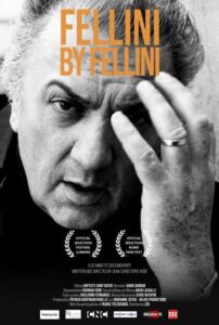Cartaz em inglês do filme "Fellini, Confidências Revisitadas"