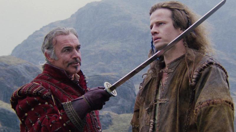 Sean Connery e Christopher Lambert em "Highlander"