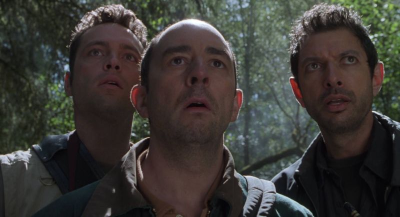 Vince Vaughn, Richard Schiff e Jeff Goldblum em "O Mundo Perdido: Jurassic Park"