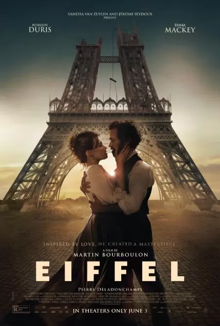 Emma Mackey e Romain Duris em "Eiffel"